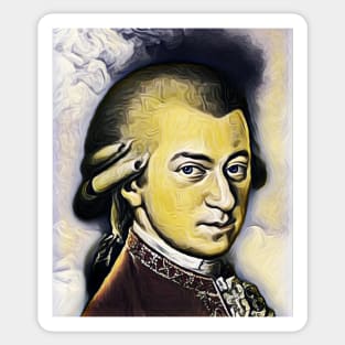 Wolfgang Amadeus Mozart Yellow Portrait | Wolfgang Amadeus Mozart Artwork 9 Sticker